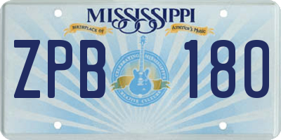MS license plate ZPB180