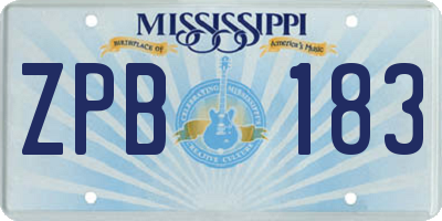 MS license plate ZPB183