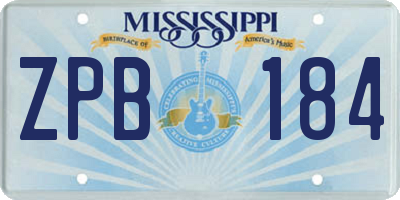MS license plate ZPB184