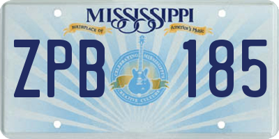 MS license plate ZPB185