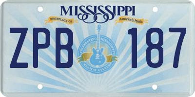 MS license plate ZPB187