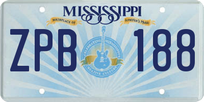MS license plate ZPB188