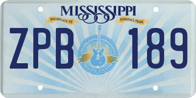 MS license plate ZPB189