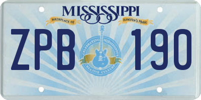 MS license plate ZPB190