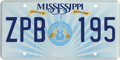 MS license plate ZPB195