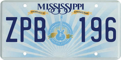 MS license plate ZPB196