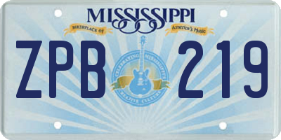 MS license plate ZPB219