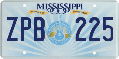 MS license plate ZPB225
