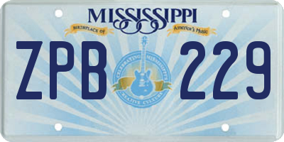 MS license plate ZPB229