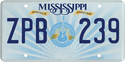 MS license plate ZPB239