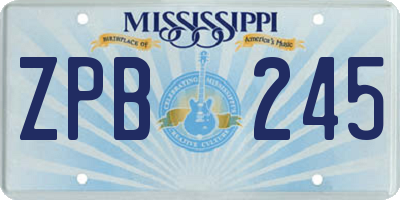 MS license plate ZPB245