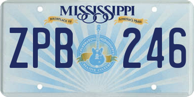 MS license plate ZPB246