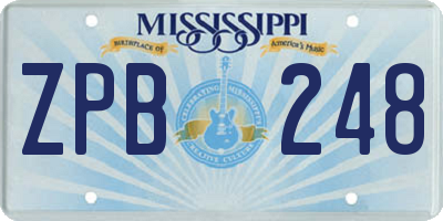 MS license plate ZPB248