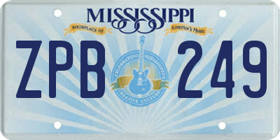 MS license plate ZPB249