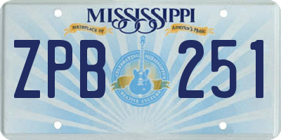 MS license plate ZPB251