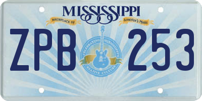 MS license plate ZPB253