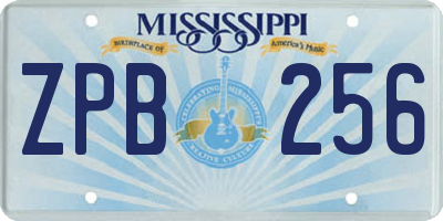 MS license plate ZPB256