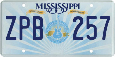 MS license plate ZPB257