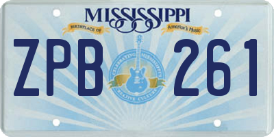 MS license plate ZPB261