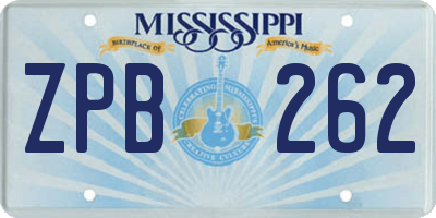 MS license plate ZPB262