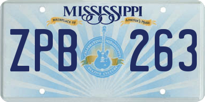 MS license plate ZPB263