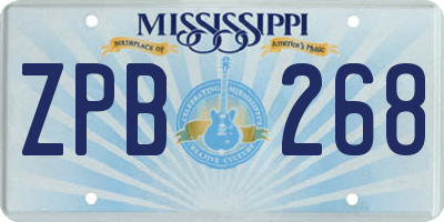 MS license plate ZPB268