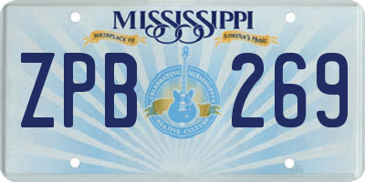 MS license plate ZPB269