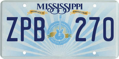 MS license plate ZPB270