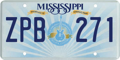 MS license plate ZPB271