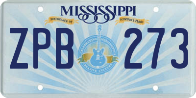 MS license plate ZPB273
