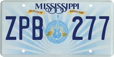 MS license plate ZPB277