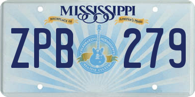 MS license plate ZPB279