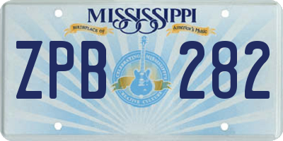 MS license plate ZPB282