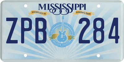 MS license plate ZPB284