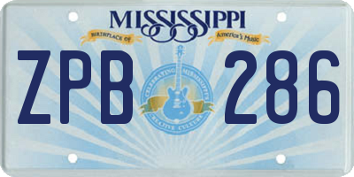 MS license plate ZPB286