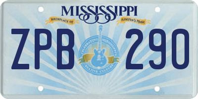 MS license plate ZPB290