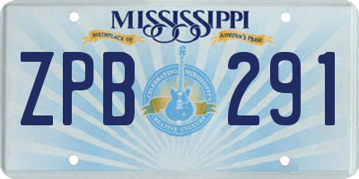 MS license plate ZPB291