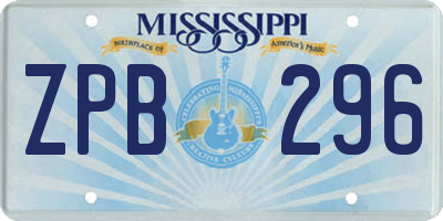 MS license plate ZPB296
