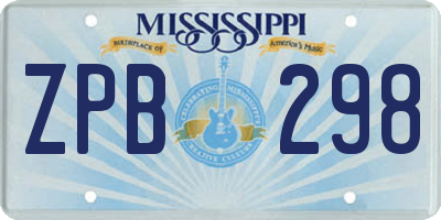 MS license plate ZPB298