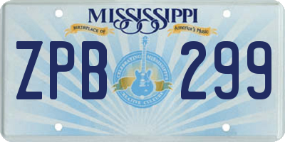 MS license plate ZPB299