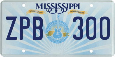 MS license plate ZPB300