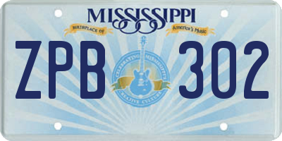 MS license plate ZPB302