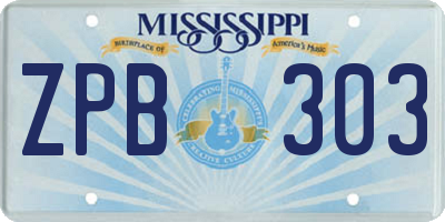 MS license plate ZPB303