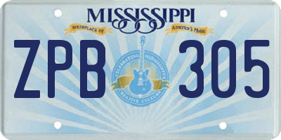 MS license plate ZPB305
