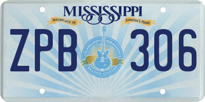 MS license plate ZPB306