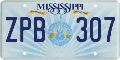 MS license plate ZPB307