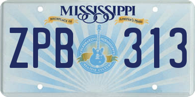 MS license plate ZPB313