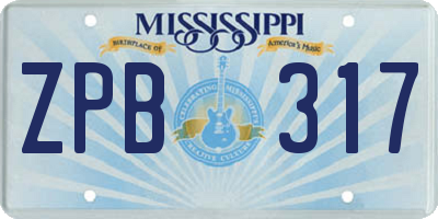 MS license plate ZPB317