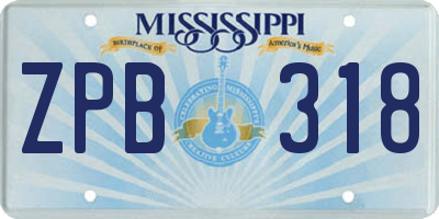 MS license plate ZPB318