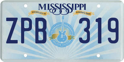 MS license plate ZPB319